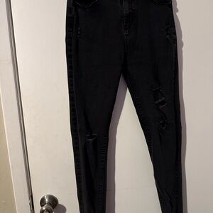 BAMBOO Black Ripped Skinny Jeans